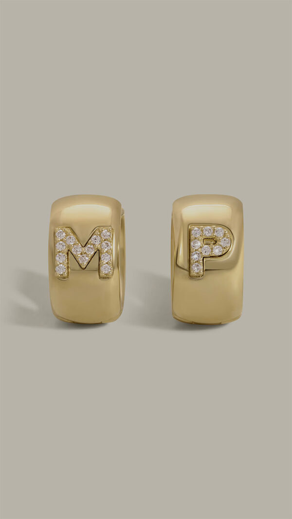 Diamond Initial Huggies - Image 3