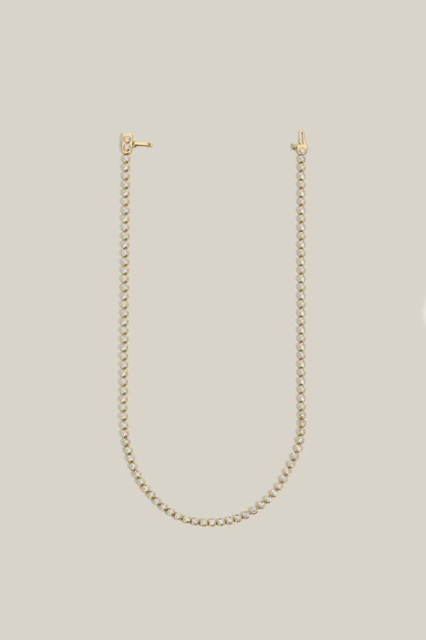 Bezeled Diamond Tennis Necklace