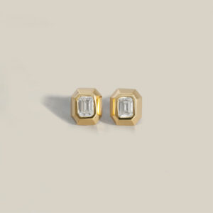 Thick Emerald Studs